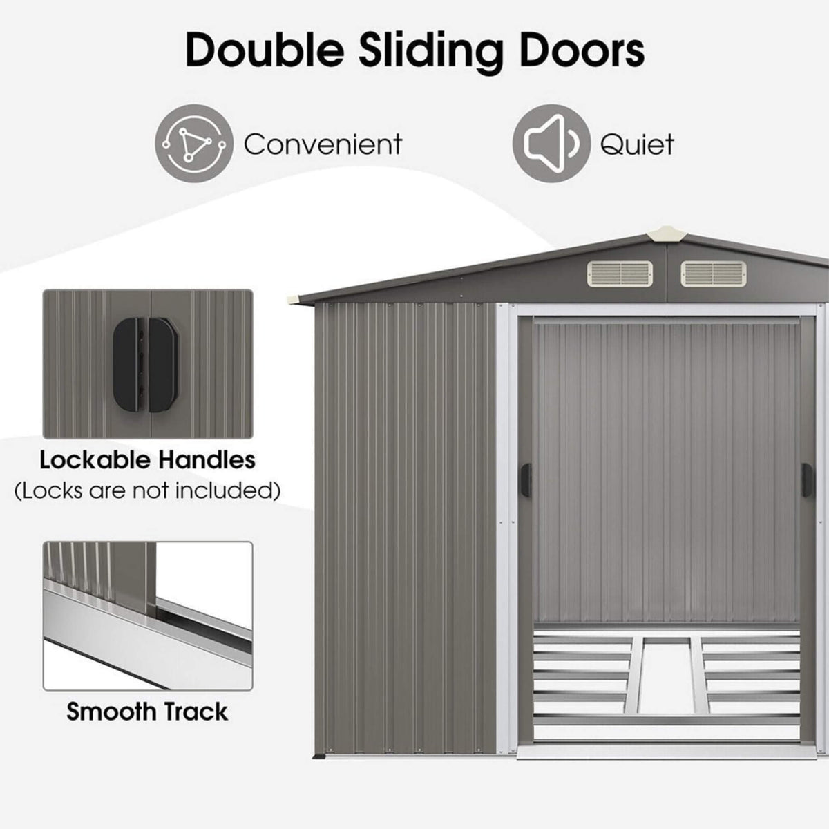 [08X06FT] Premium Outdoor Steel Tool Storage Garden Backyard Shed (SAK74185)
