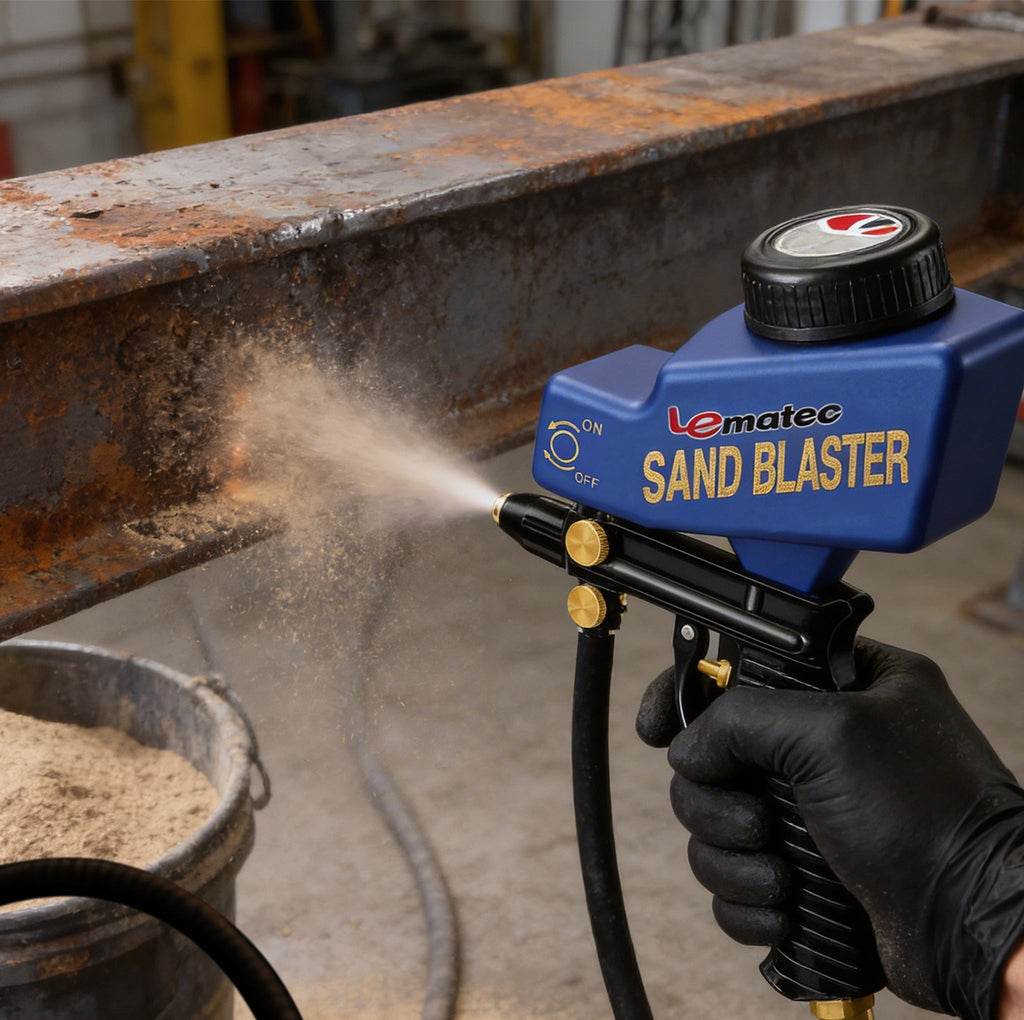 Professional Dual-Feed Sandblaster Gun Kit - 150 PSI with Ceramic Tip & 18oz Hopper (AS118-2)