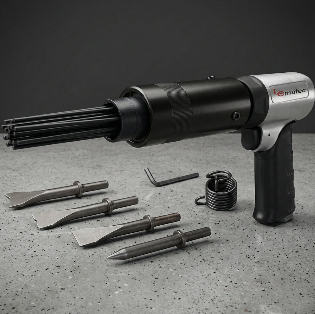 LE-AN324 Air Needle Scaler — 4500 BPM with Chisel Kit & 19 Needles
