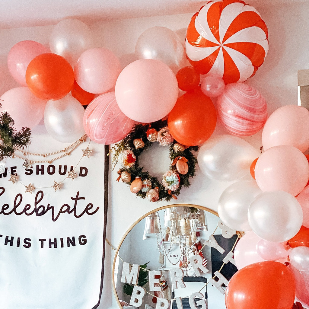 Marble Pink and White Latex Balloon Pack (12")