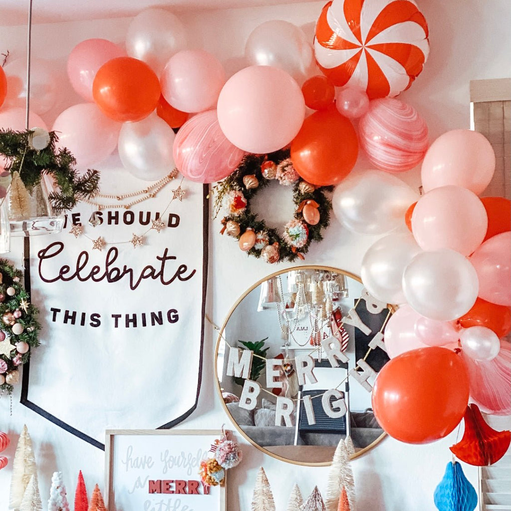 Marble Pink and White Latex Balloon Pack (12")