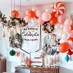 Marble Pink and White Latex Balloon Pack (12")