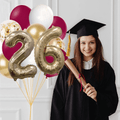 Maroon and Gold Graduation 2026 Balloon Bouquet