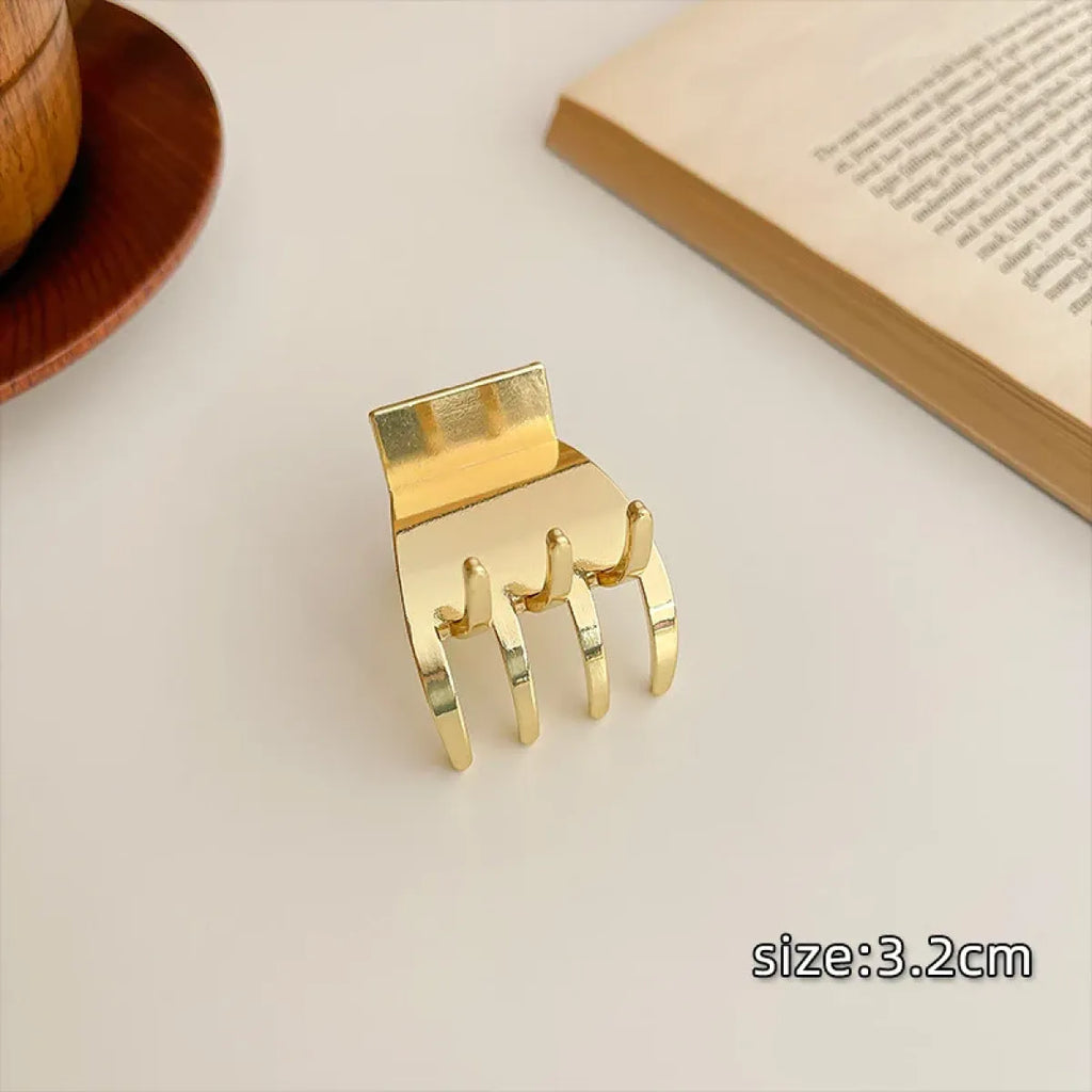Gold Pearl Rhinestone Mini Hair Clip