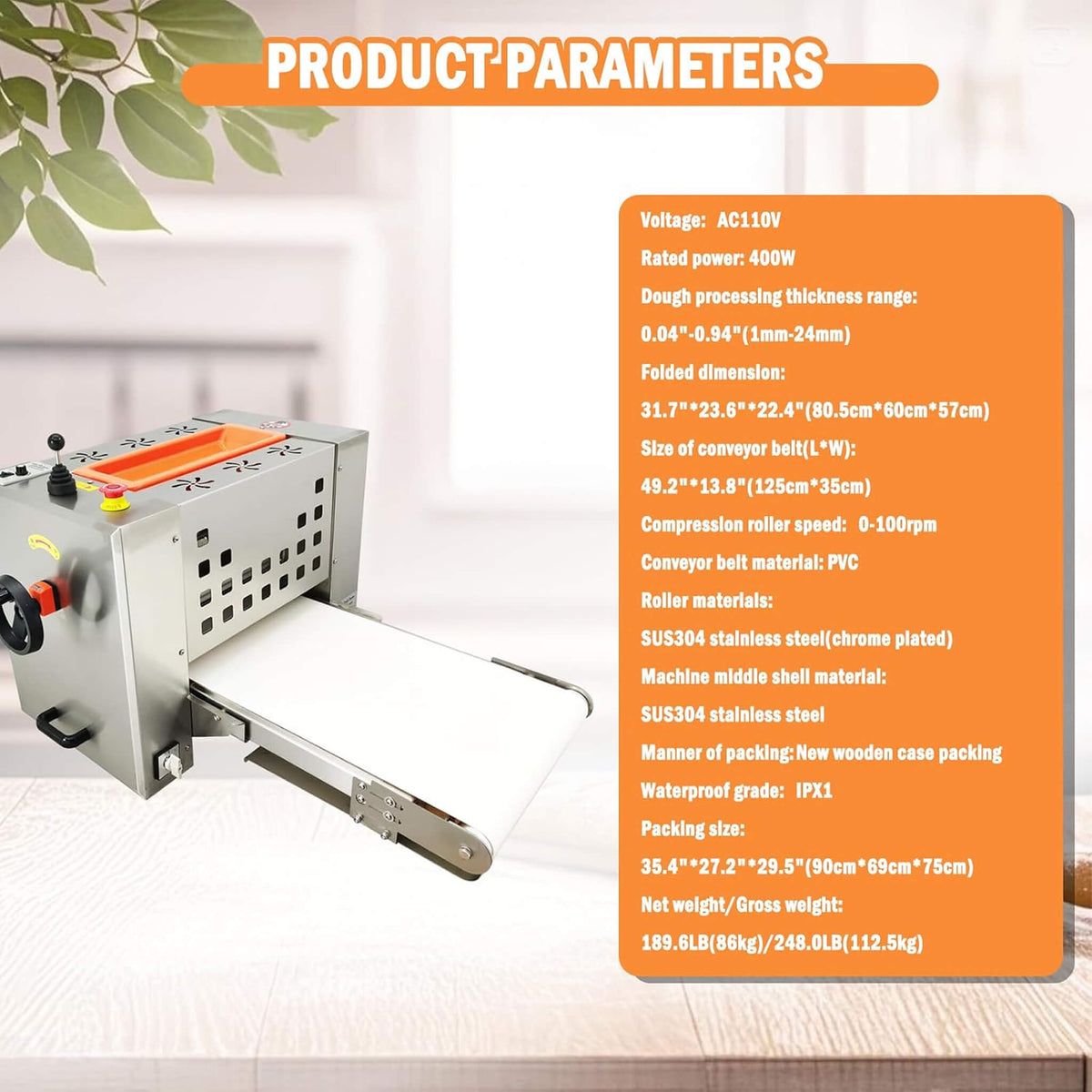 Mini Reversible Stainless Steel Commercial Pastry Pizza Dough Roller Sheeter (SAK92751)