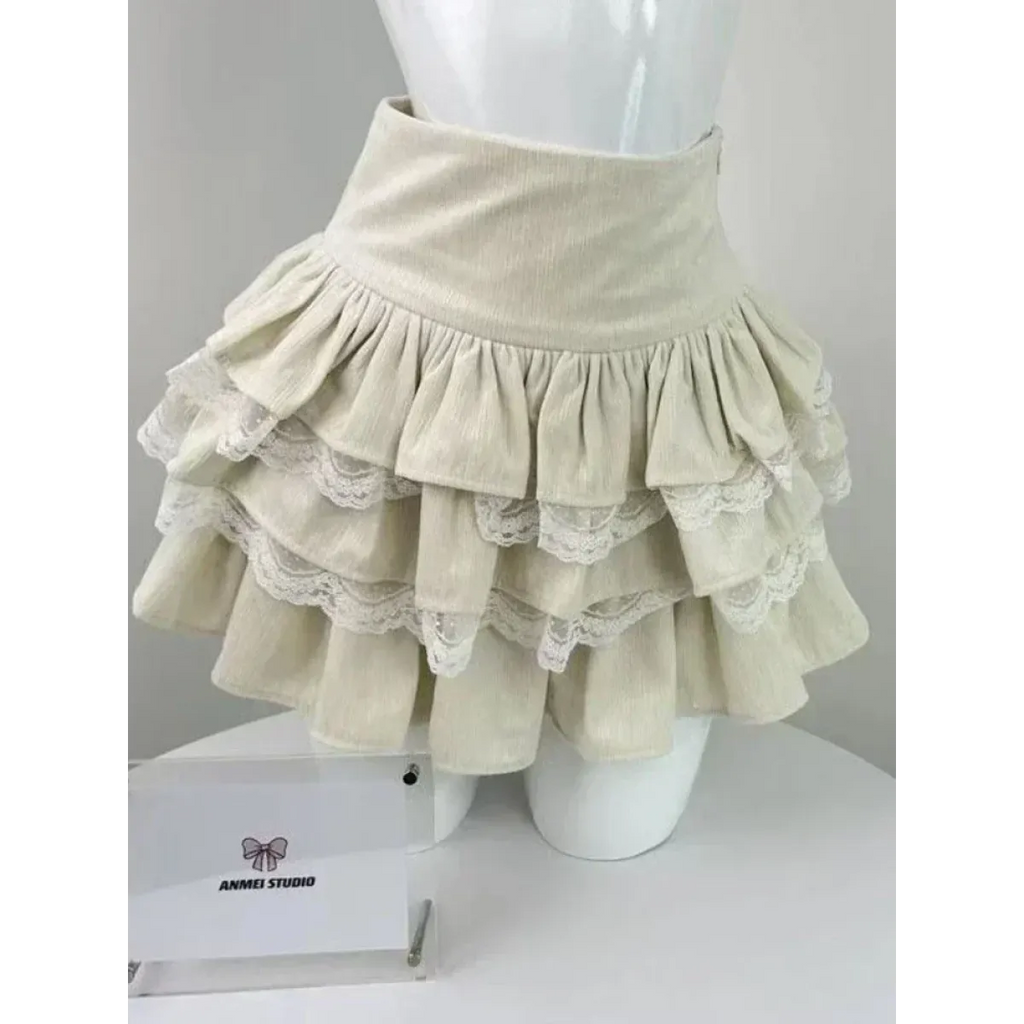 Kawaii Off-Shoulder Knit Lace Set