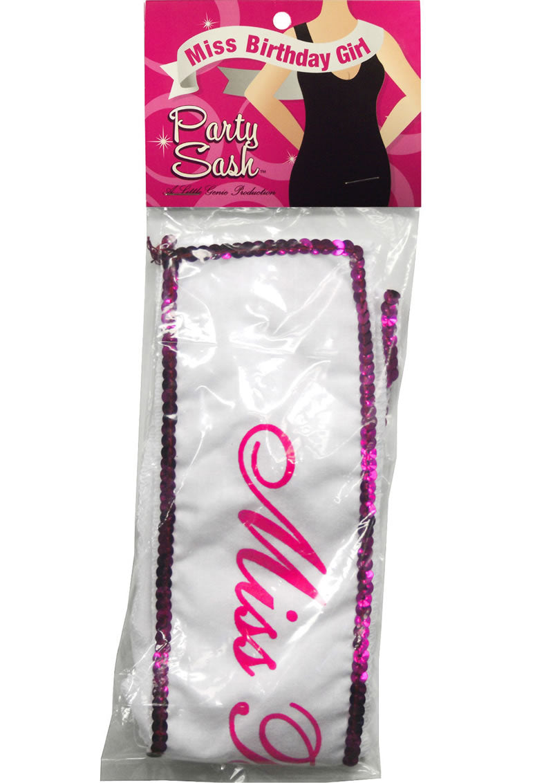 Miss Birthday Girl Party Sash Sequin Design for Celebrations