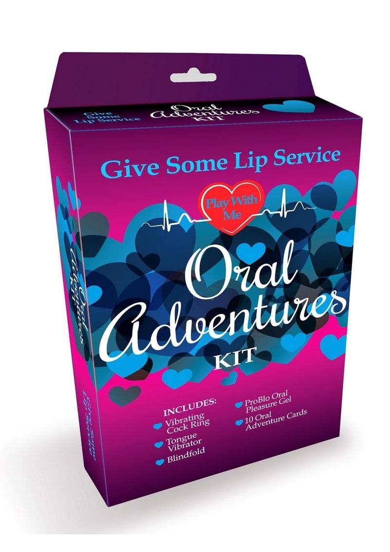 Oral Adventures Kit Vibrating Cock Ring Tongue Vibrator And Gel
