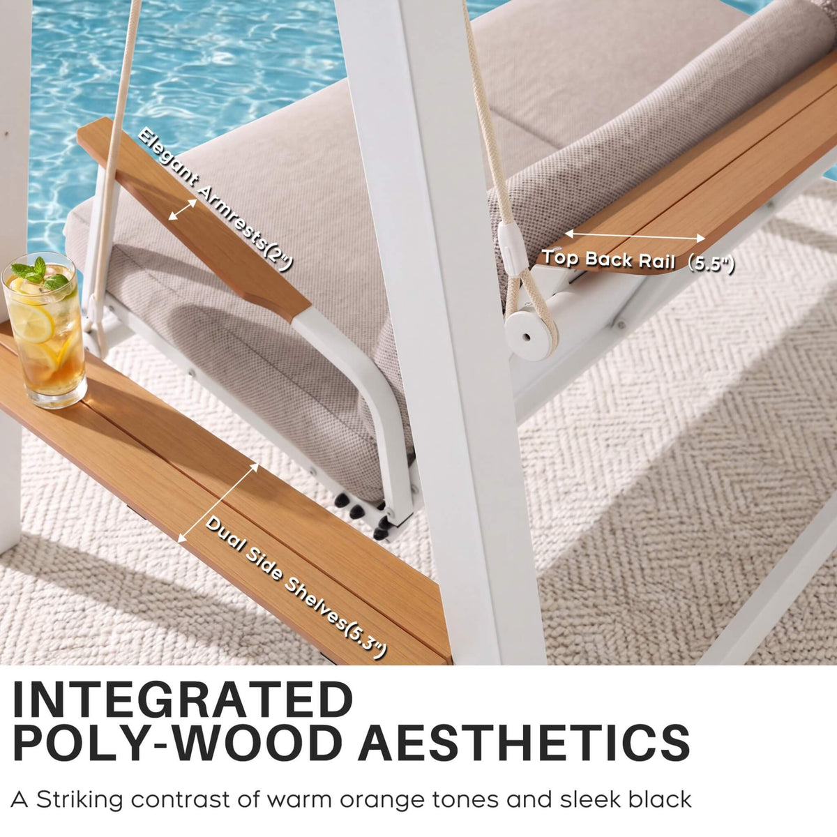Outdoor 3-Seater Swing Chair With Adjustable Canopy (SAK61972)