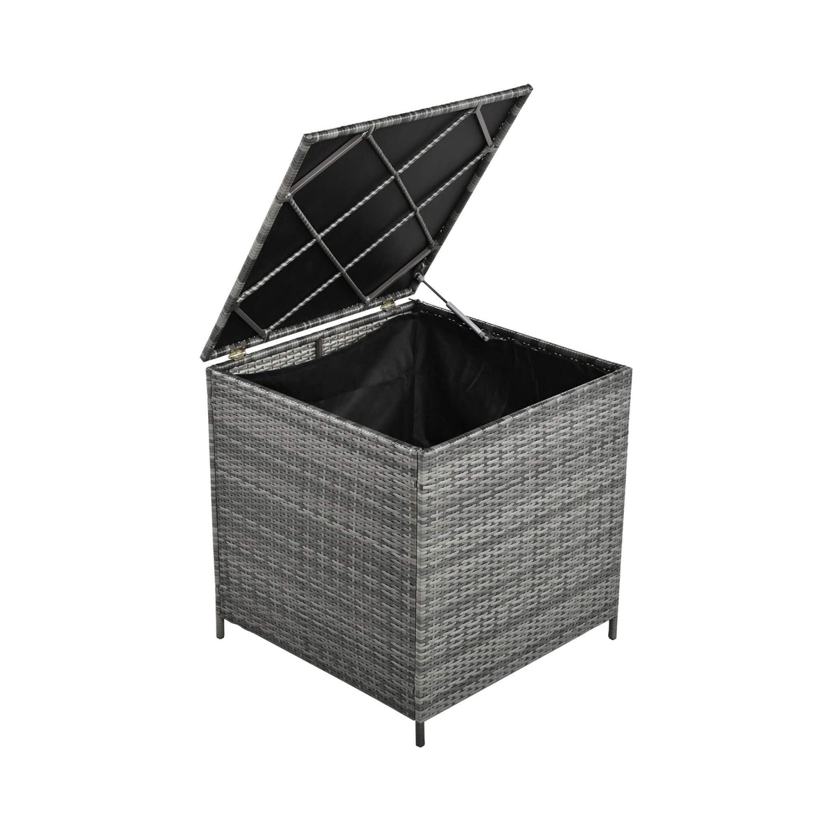 Outdoor 6-Piece All-Weather PE Rattan Sofa Set With Adjustable Seat, Storage Box, Removable Covers, And Tempered Glass Table Top (SAK37221)