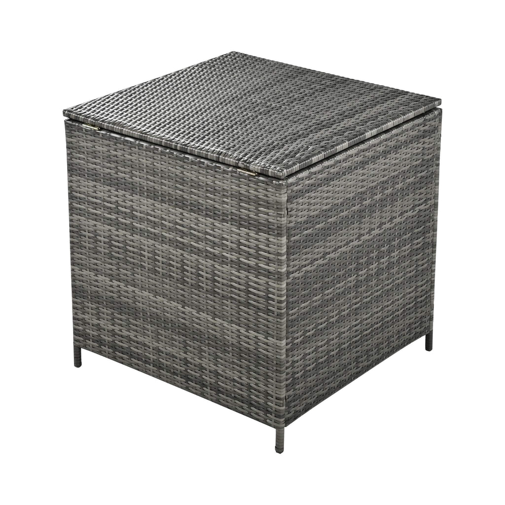 Outdoor 6-Piece All-Weather PE Rattan Sofa Set With Adjustable Seat, Storage Box, Removable Covers, And Tempered Glass Table Top (SAK37221)