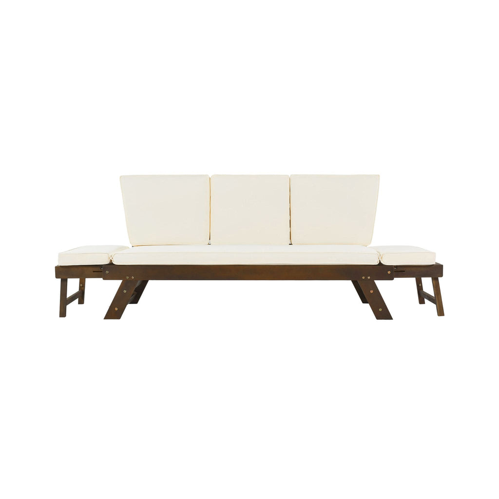 Outdoor Adjustable Wooden Patio Daybed Sofa With Cushions (SAK41345)