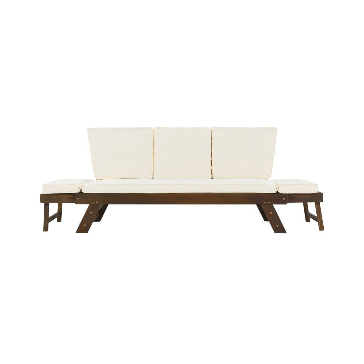 Outdoor Adjustable Wooden Patio Daybed Sofa With Cushions (SAK41345)