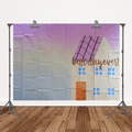Peppa Pig House Rainbow Vinyl Backdrop
