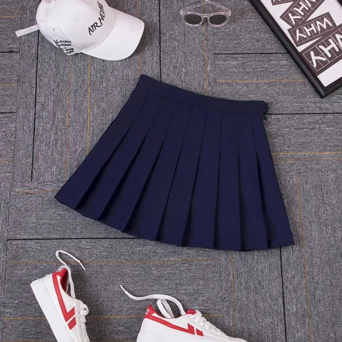Preppy Harajuku Plaid Pleated Mini Skirt – Kawaii Schoolgirl Style