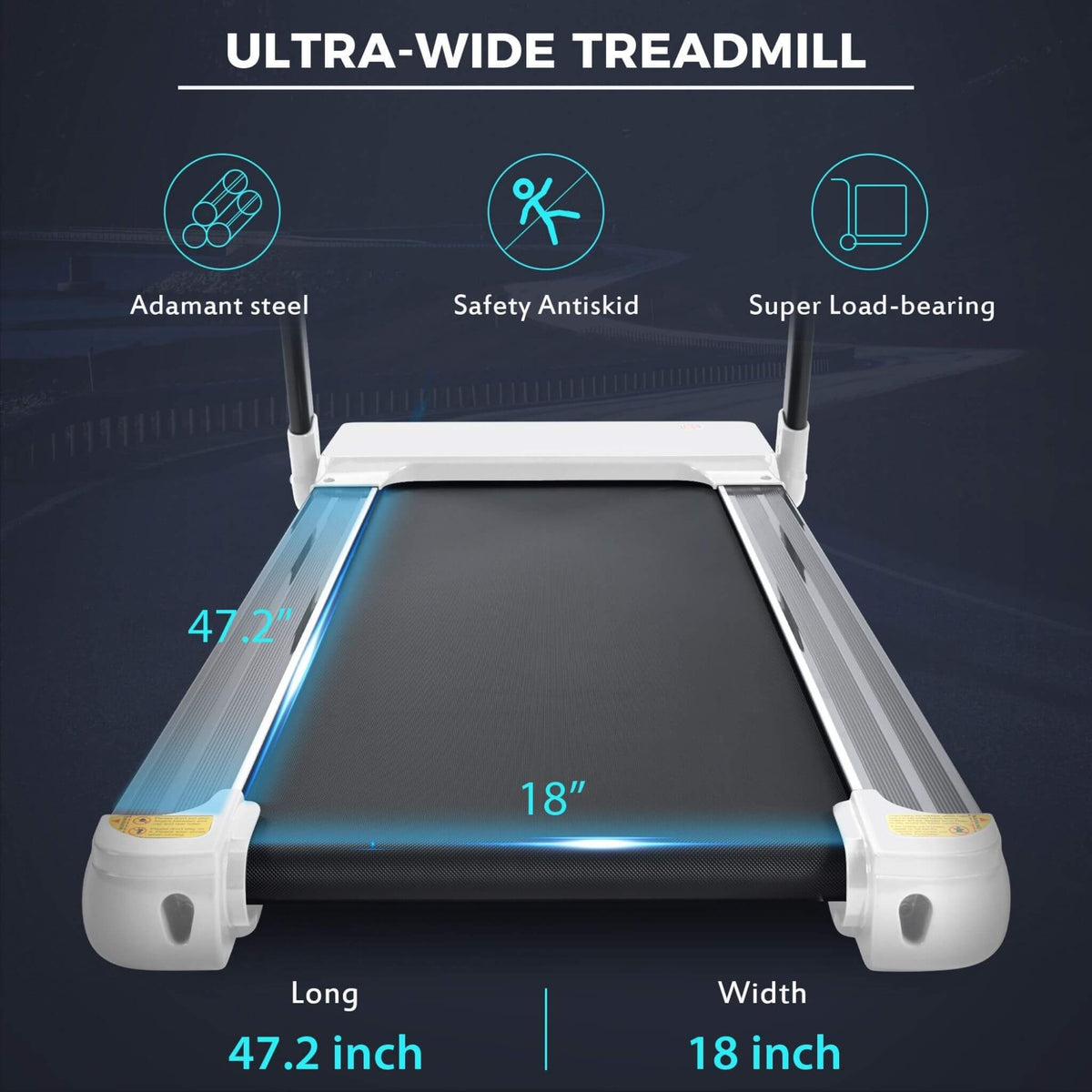 Portable Compact Home Cardio Fitness Treadmill With 3.5HP Electric Motor & Bluetooth Speakers (SAK32416)