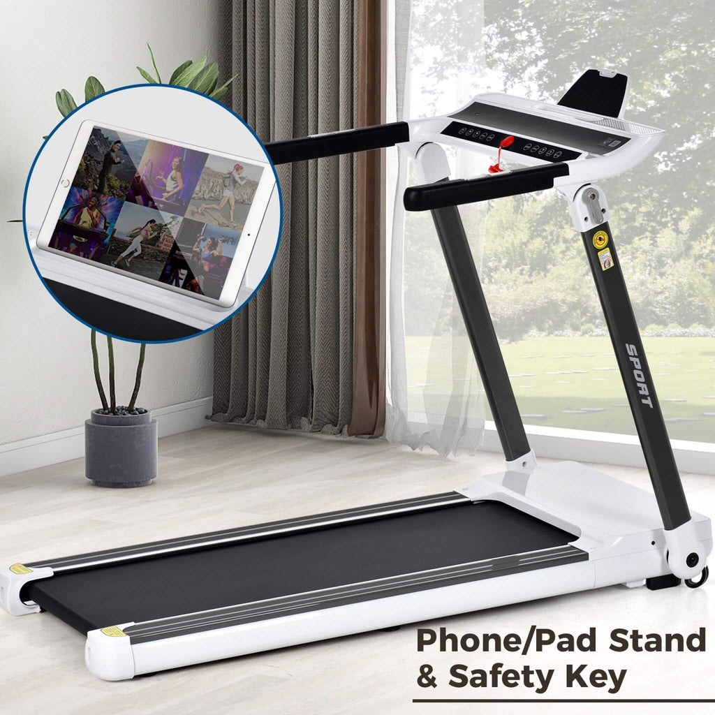 Portable Compact Home Cardio Fitness Treadmill With 3.5HP Electric Motor & Bluetooth Speakers (SAK32416)