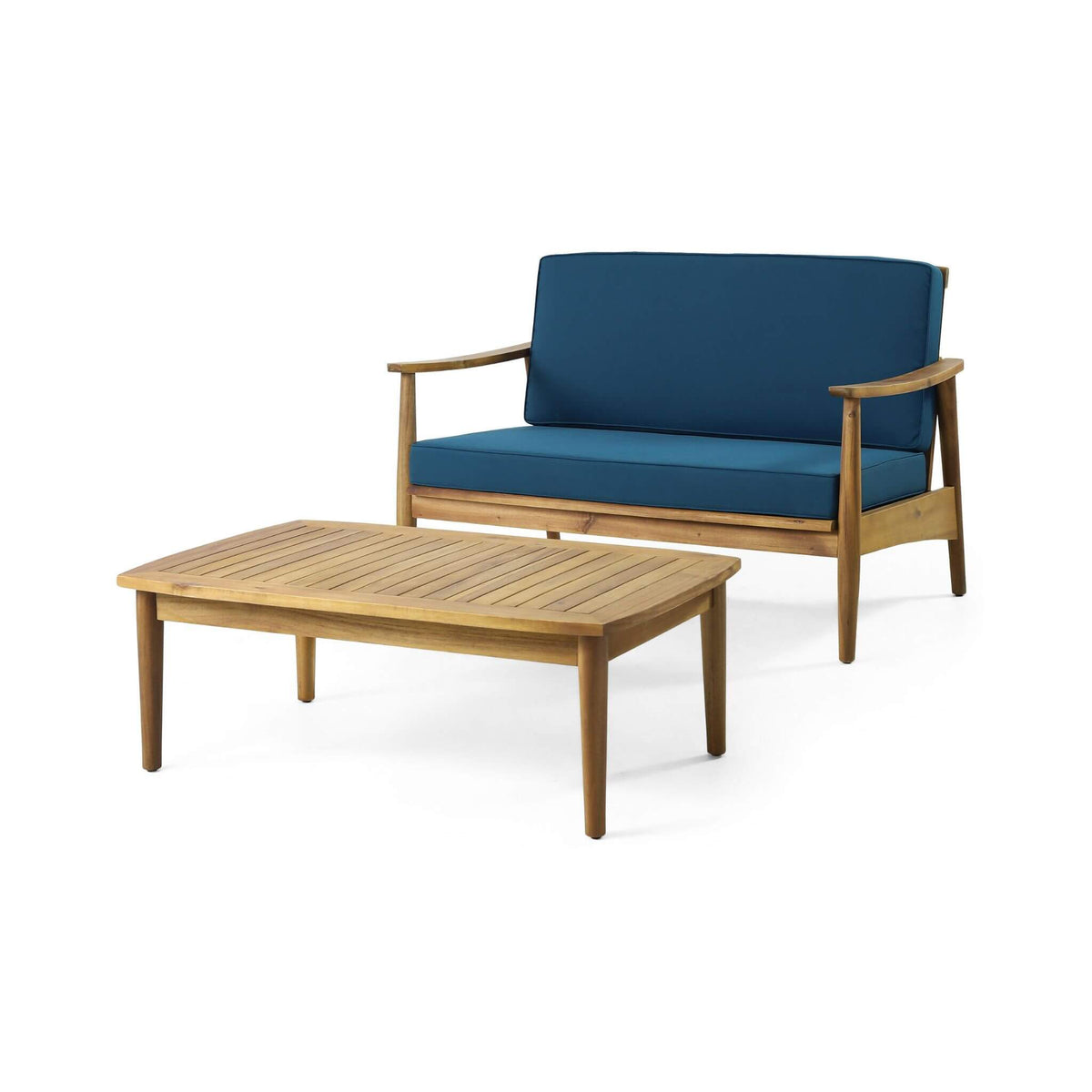 Premium 4-Piece Wooden Outdoor Patio Conversation Seating Set With Cushions (SAK31469)