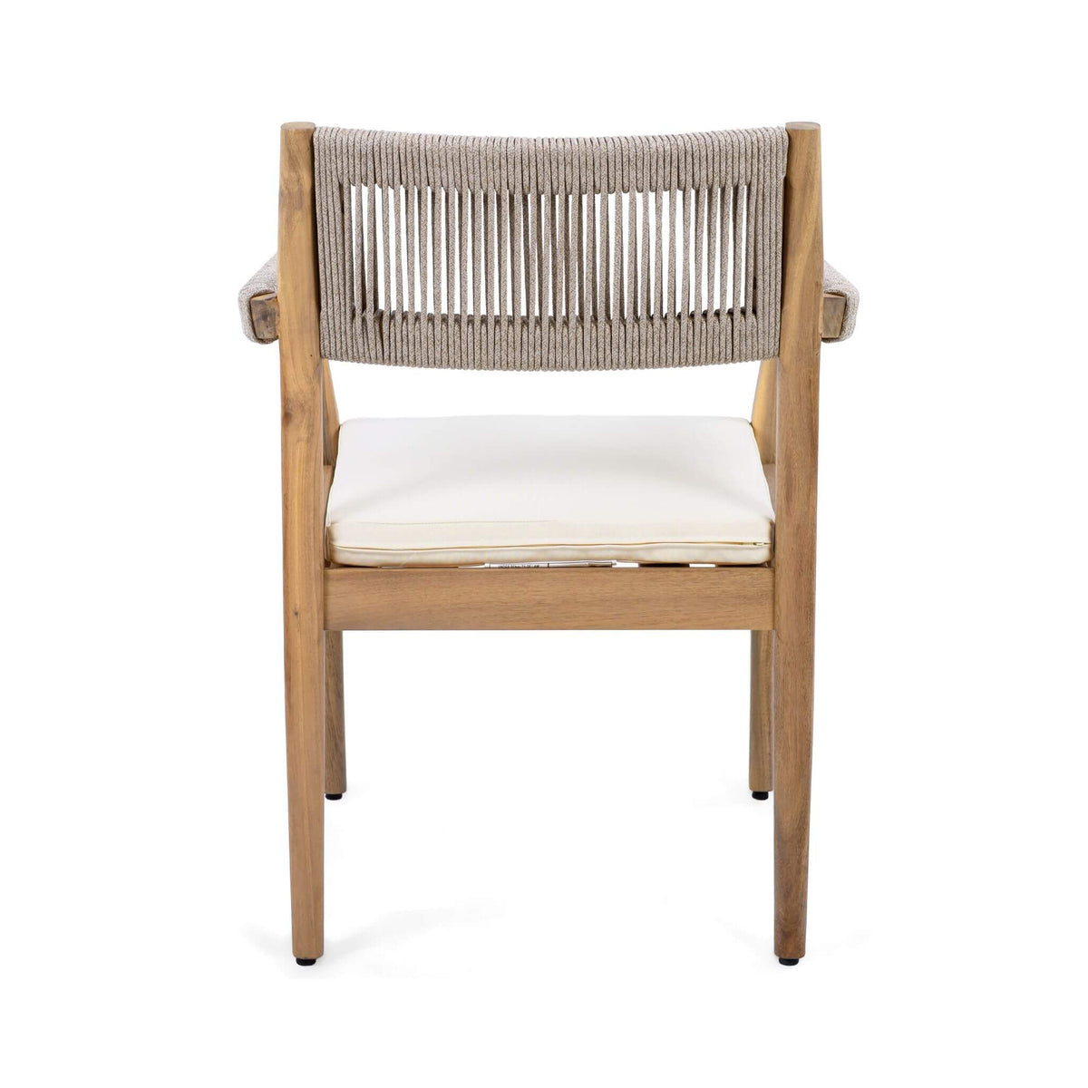 Premium 5-Piece Outdoor Acacia Wood Patio Furniture Set With Braided Dining Chairs, Cushions, And Dining Table (SAK26754)