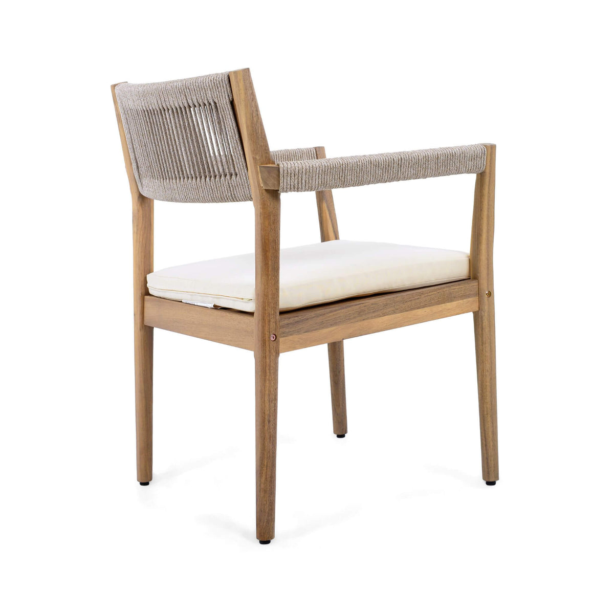 Premium 5-Piece Outdoor Acacia Wood Patio Furniture Set With Braided Dining Chairs, Cushions, And Dining Table (SAK26754)