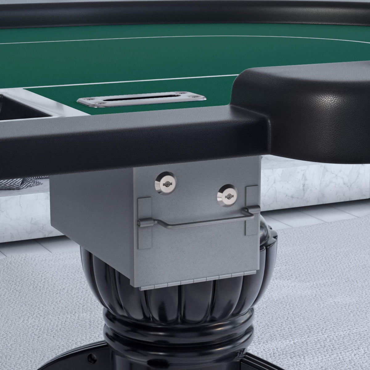 Premium 96-Inch Aura Oval Poker Table With Cup Holders, Chips Tray And Drop Box (SAK31045)