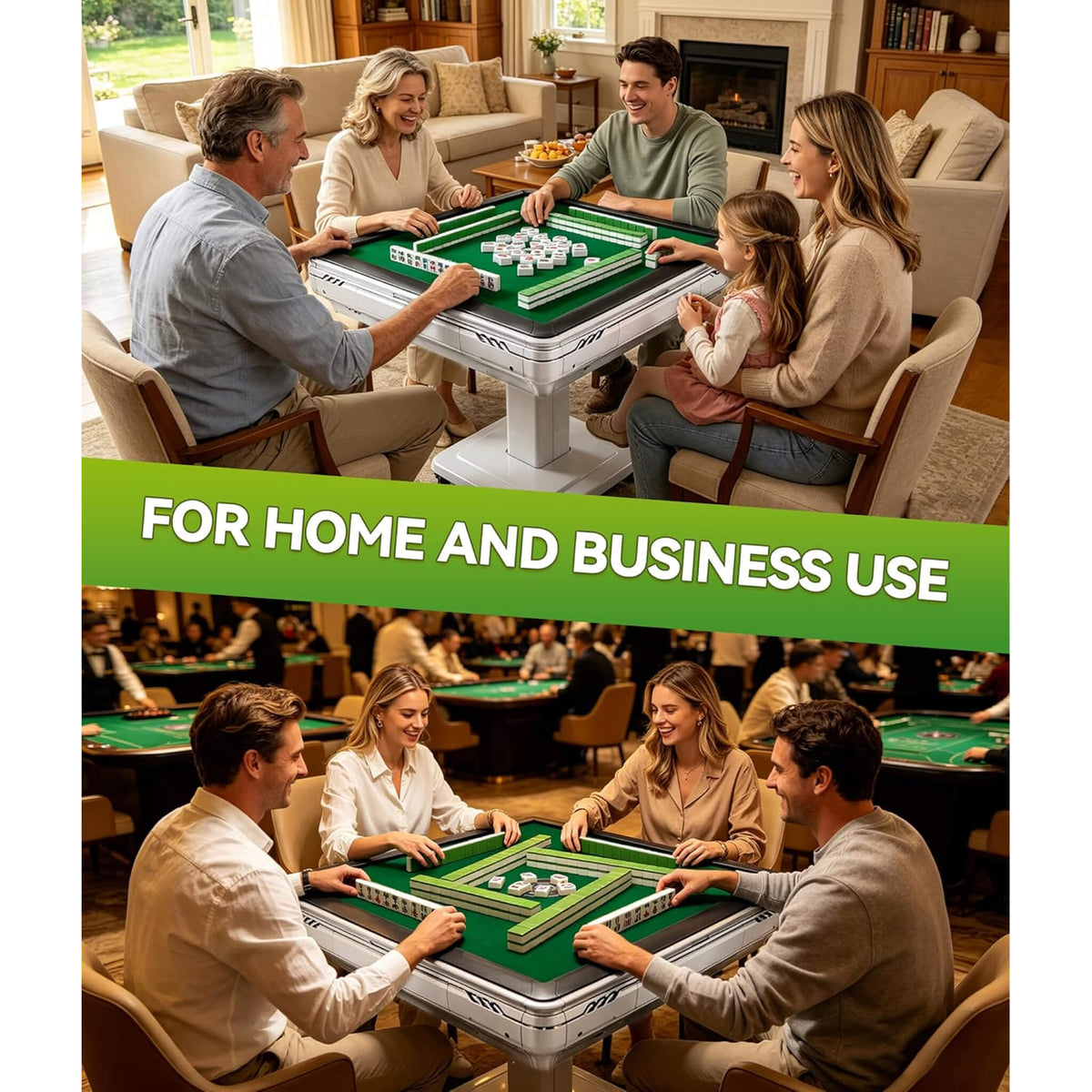 Premium Foldable 4-Player Automatic Mahjong Table With 2 Tile Sets (SAK57230)