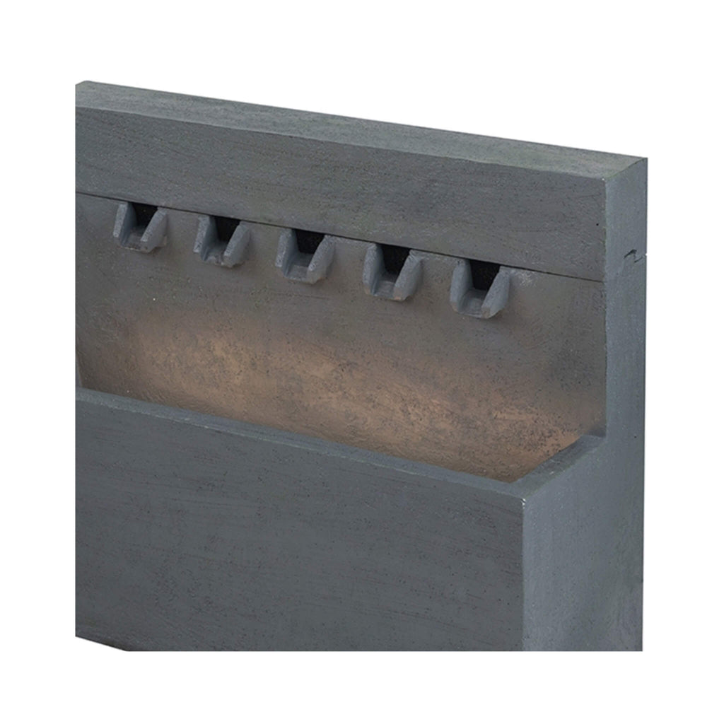 Premium Outdoor Contemporary Modern Rectanglar Decorative Water Fountain, Gray (SAK09215)