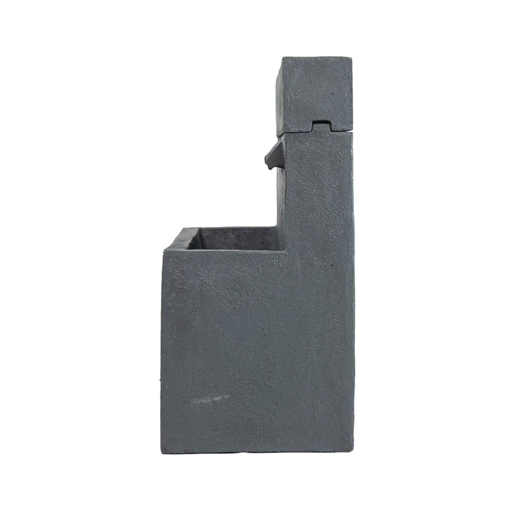 Premium Outdoor Contemporary Modern Rectanglar Decorative Water Fountain, Gray (SAK09215)