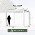Premium White Outdoor Metal Louvered Pergola With Drainage System (SAK87265)