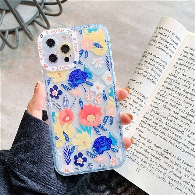 Transparent Fashion Flowers iPhone Case