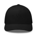 Curve Logo Trucker Hat — Mesh-Back Snapback Cap (Black Logo)