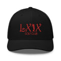 Curve Logo Trucker Hat — Mesh-Back Snapback Cap (Red Logo)