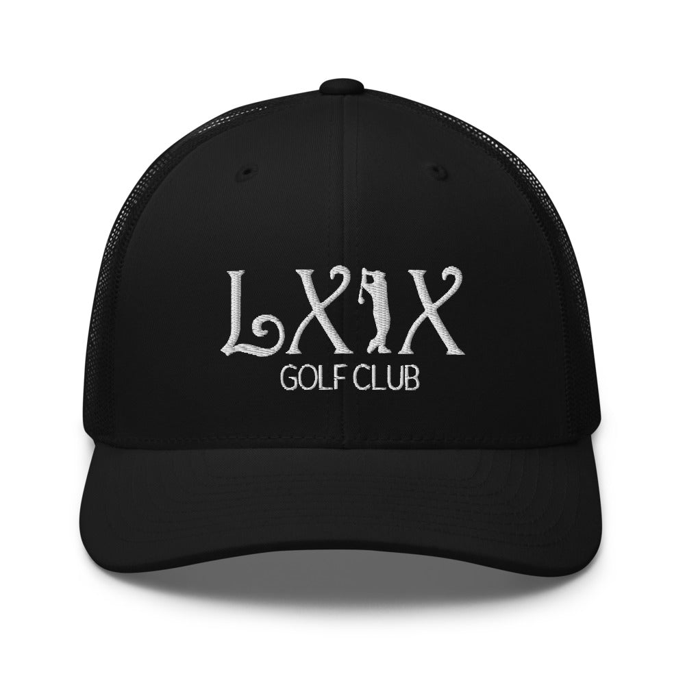 Curve Logo Trucker Hat — Mesh-Back Snapback Cap (White Logo)