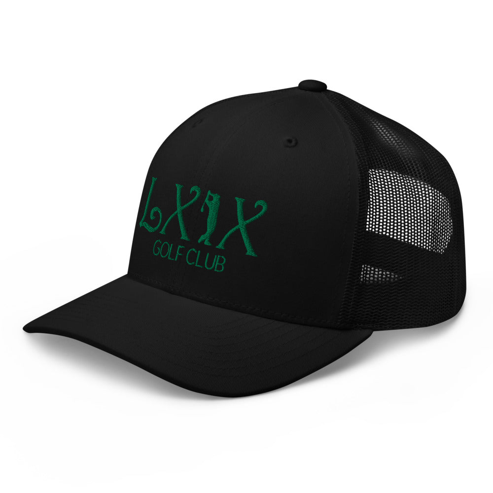 Curve Logo Trucker Hat — Mesh-Back Snapback Cap (Green Logo)