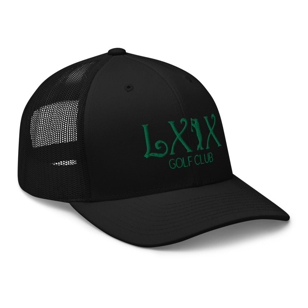 Curve Logo Trucker Hat — Mesh-Back Snapback Cap (Green Logo)