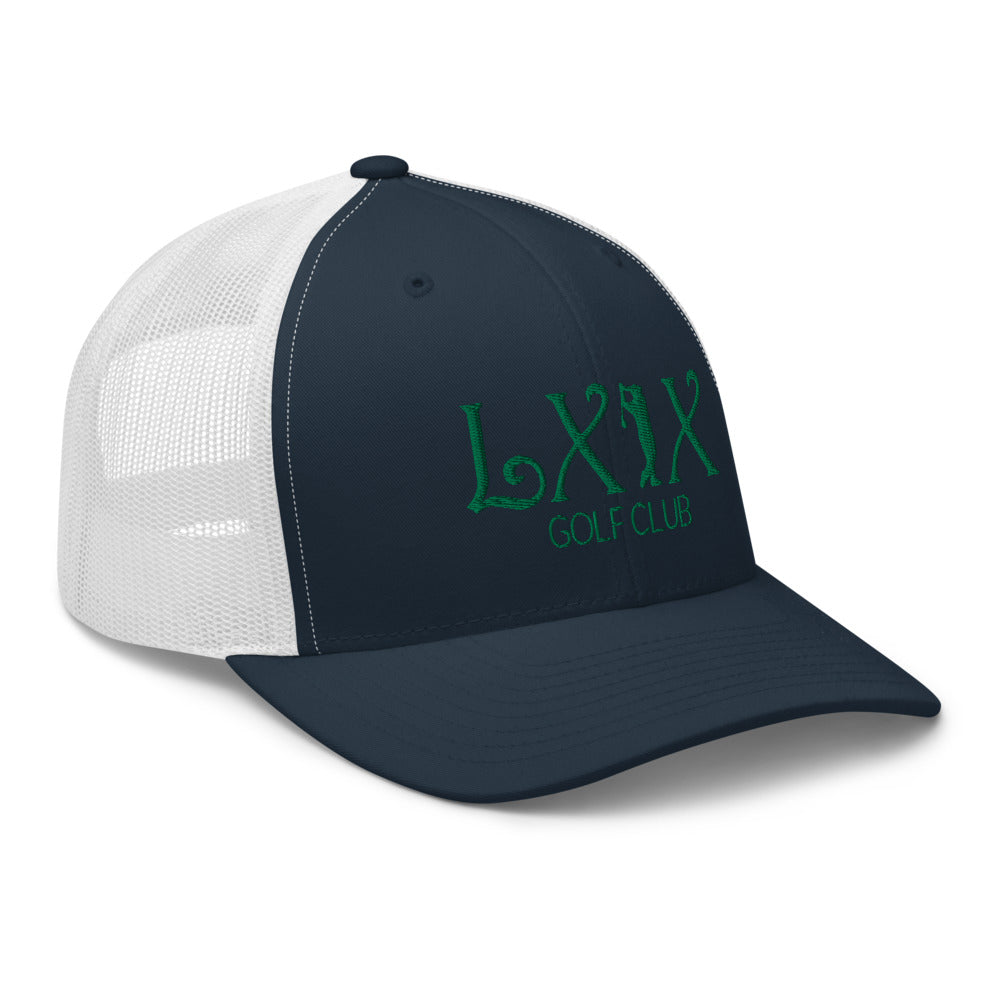 Curve Logo Trucker Hat — Mesh-Back Snapback Cap (Green Logo)