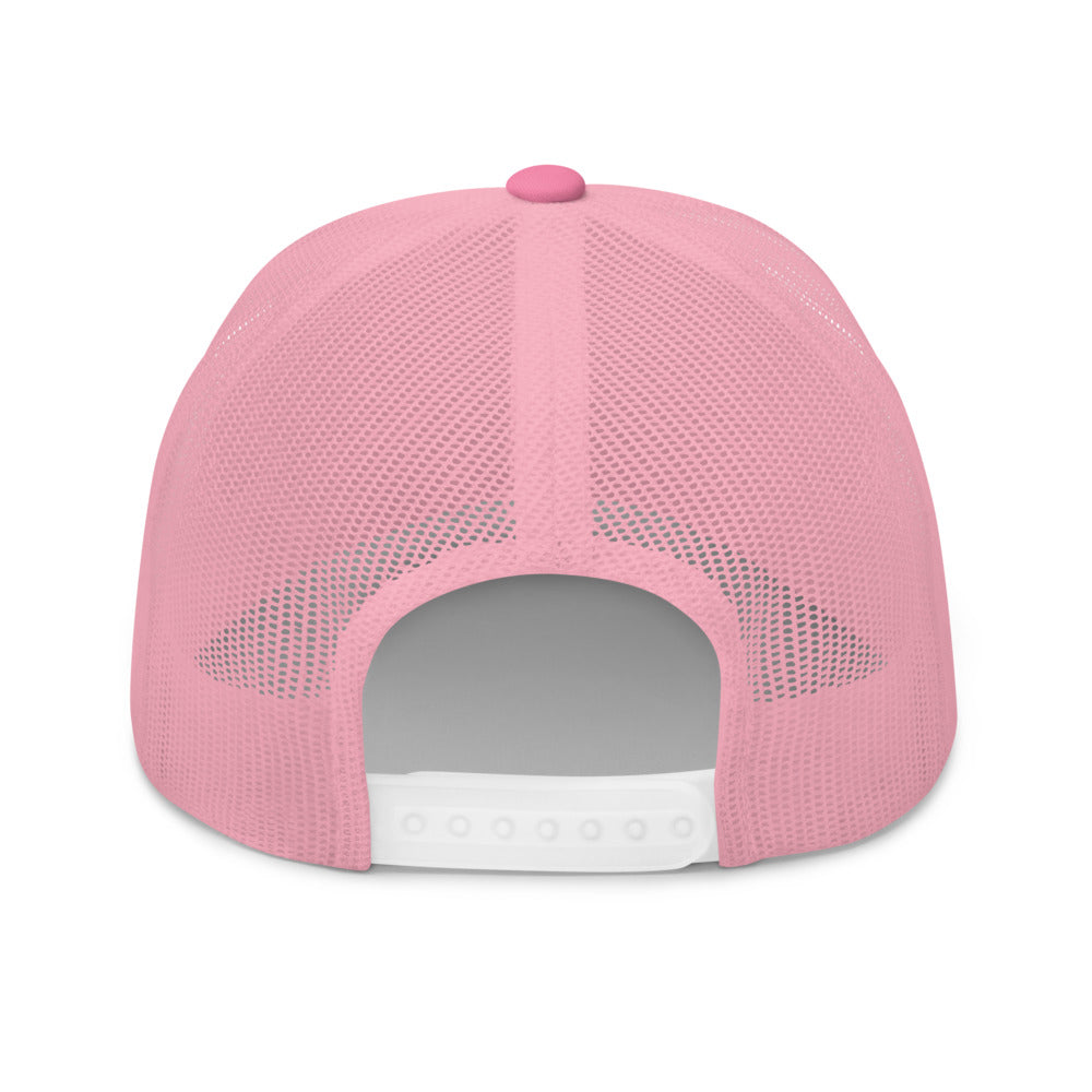 Four Box Logo Trucker Hat — Mesh-Back Snapback Cap (Gray Logo)