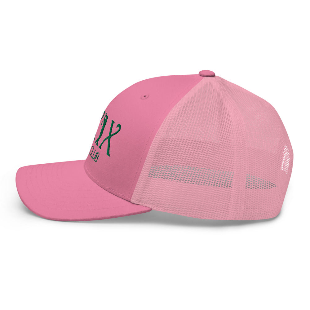 Curve Logo Trucker Hat — Mesh-Back Snapback Cap (Green Logo)