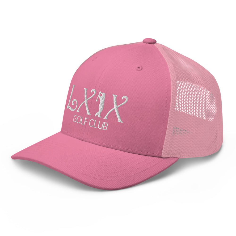 Curve Logo Trucker Hat — Mesh-Back Snapback Cap (White Logo)