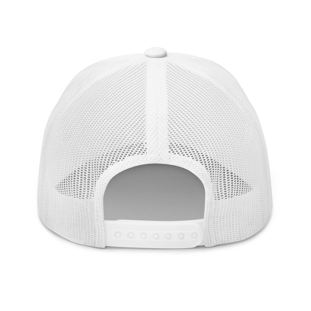 Curve Logo Trucker Hat — Mesh-Back Snapback Cap (Black Logo)