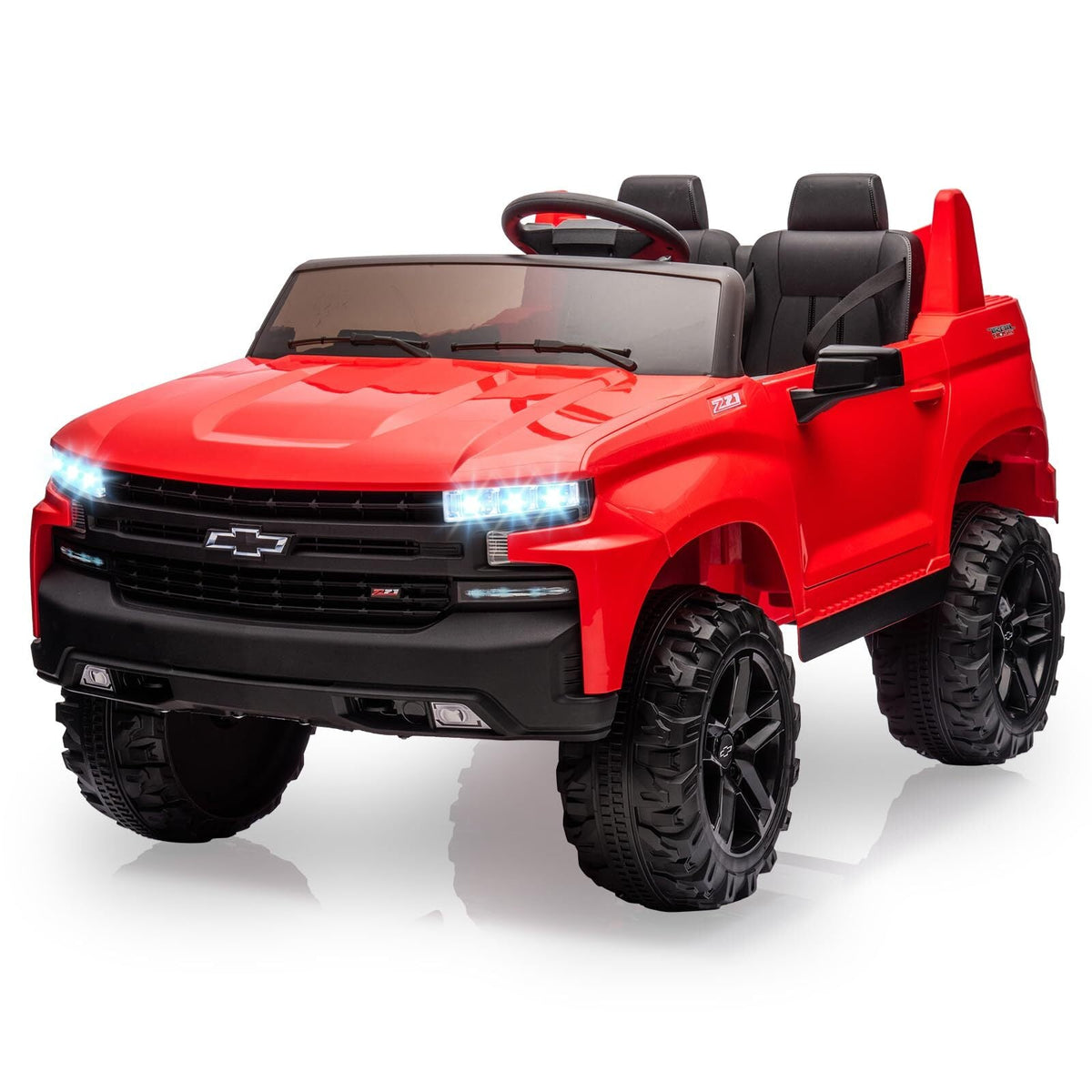 24V 2-Seater Ride-On Truck with 3 Speeds, Music, and LED Lights - Licensed Chevrolet Silverado