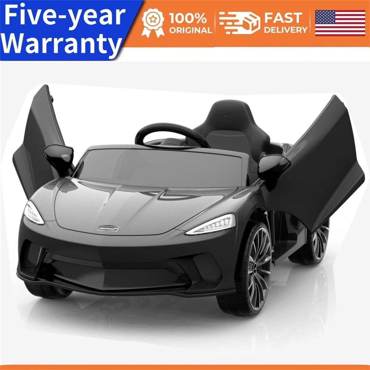 12V Licensed McLaren Battery-Powered Kids Ride-On Sports Car with 2 Speeds