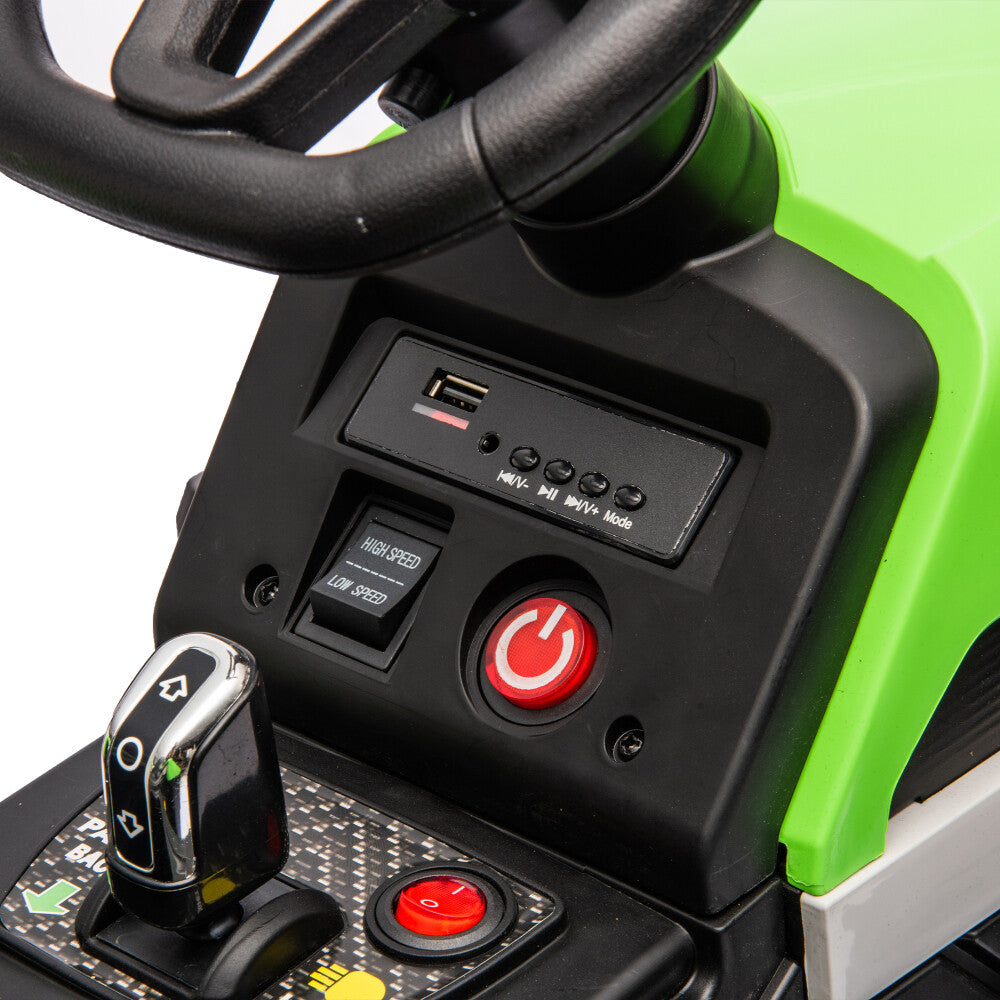24V Battery-Powered Electric Ride-On Tractor with Trailer and Dual 200W Motors