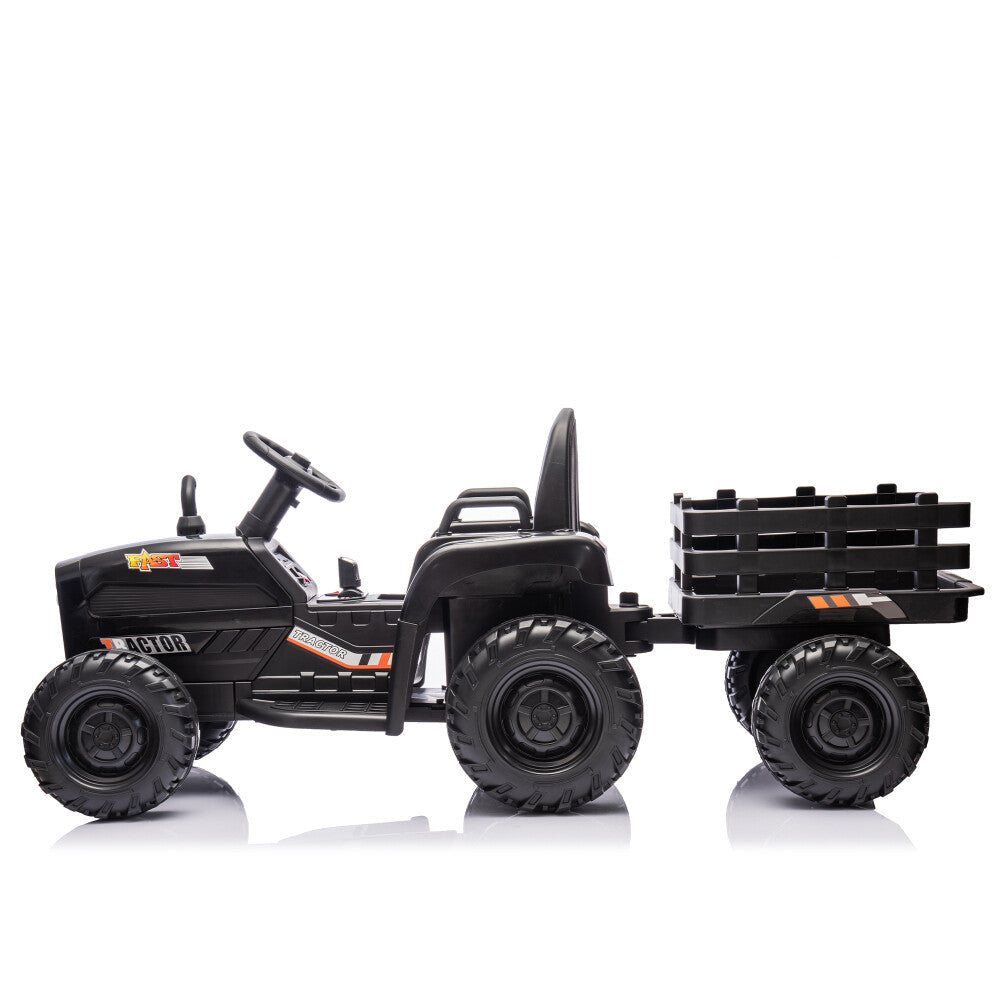 24V Battery-Powered Electric Ride-On Tractor with Trailer and Dual 200W Motors