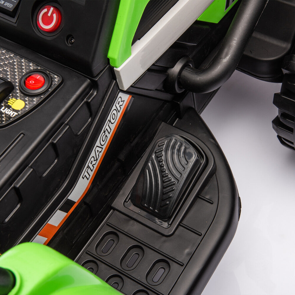 24V Battery-Powered Electric Ride-On Tractor with Trailer Toy