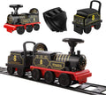 Electric Ride-On Train Set with Track, 2-Seater Cargo Car, Music and Lights