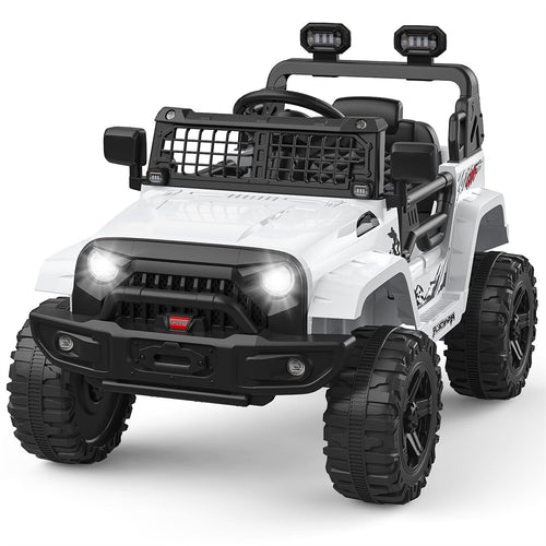 12V Kids Ride-On Truck with Parent Remote Control, LED Lights, AUX Port, and Dual Speakers