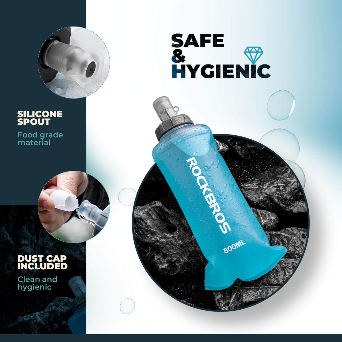 500ml Collapsible Water Bottle for Outdoor Use