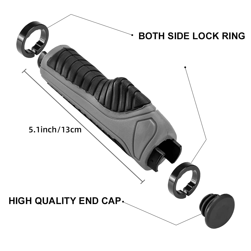 Bike Handle Grips with Double Lock-On Clamps – Aluminum Ends for MTB & BMX