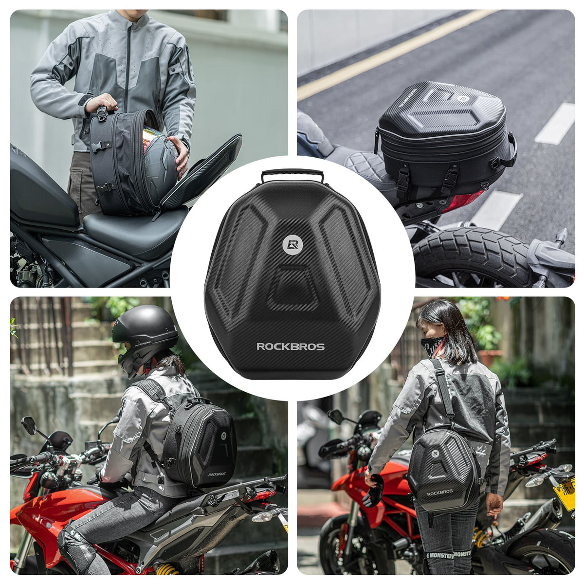 Hard Shell Motorcycle Rear Seat Bag
